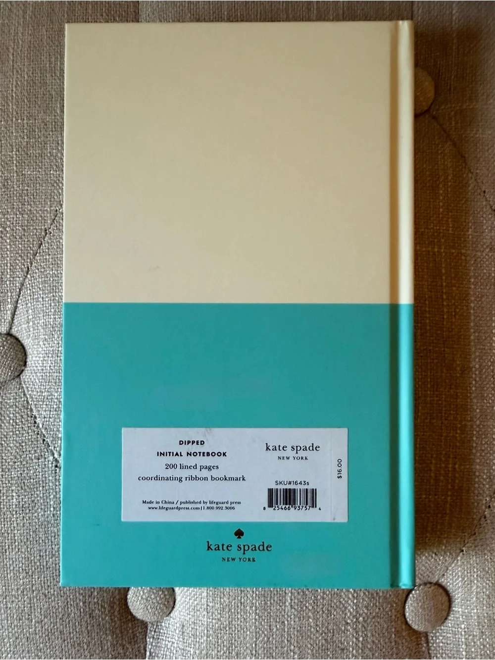 Kate Spade New York Monogram Letter S Dipped Hardcover Notebook Journal